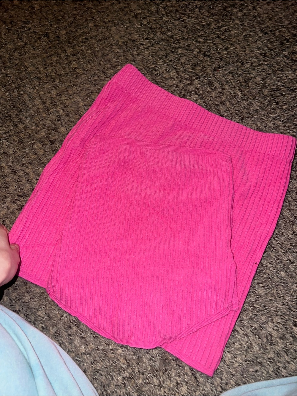 Girls' Ribbed skirt set in Vibrant Pink
